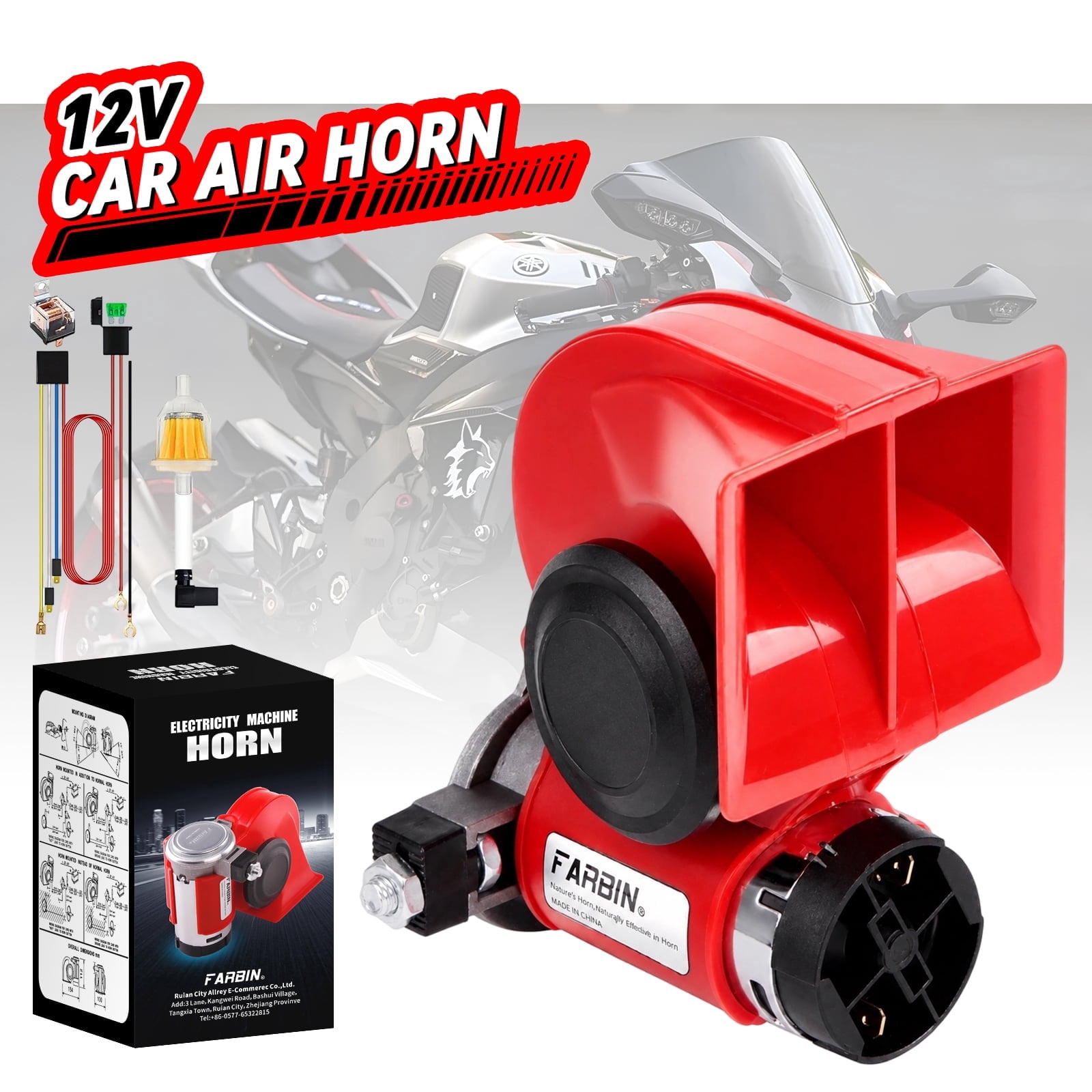 Lafati 12V Loud Car Horn Kit – 130 DB Train Horn with Compressor ...