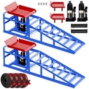 Lafati 2PCS 5T 10000lbs Hydraulic Car Ramps - Heavy-Duty Portable Vehicle Ramps for Oil Changes and Garage Repairs
