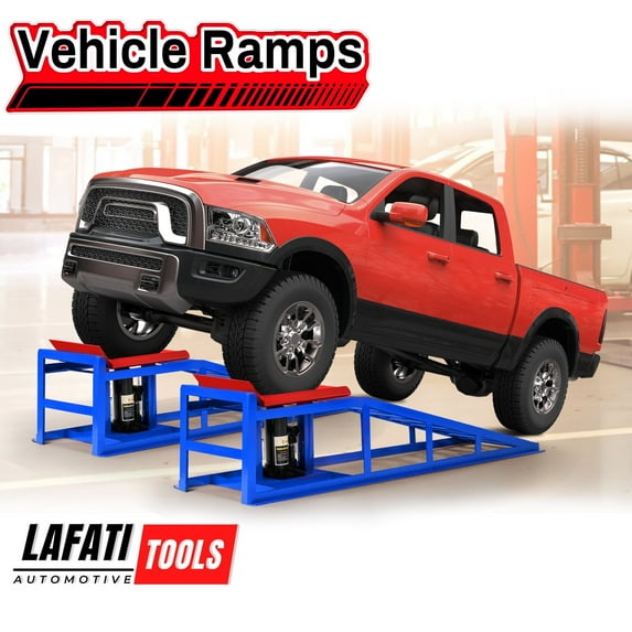 Lafati 2PCS 5T 10000lbs Hydraulic Car Ramps, Heavy-Duty Steel Vehicle ...