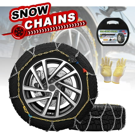 Lafati Snow Chains Auto Tightening（HKN 130）, Reusable tire Chains Quick and Easy Installation,Traction Chains for Cars, SUVs, Trucks – Set of 2