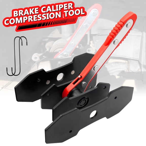 Lafati Brake Caliper Compression Tool Kit – 360° Ratcheting Piston Compressor with 2 Magnetic Steel Plates & 2 Hooks for Single, Twin, Quad Piston Calipers – Fits 95% of Cars & Light Trucks