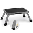 thumbnail image 1 of Lafati RV Step Stool Folding Platform Step, Gray Stainless Steel, for RV, Motorhome, Trailer, SUV, Camper, with Anti-Slip Surface, Rubber Feet, 1 Piece, 1 of 9