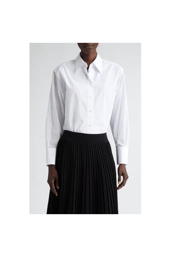 WHITE Women's Cotton Oversized Shirt, US Large