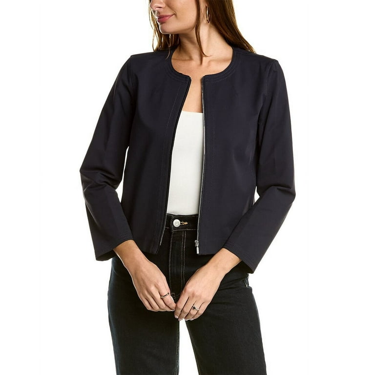 Lafayette 148 New York womens Griffith Jacket, M, Navy 