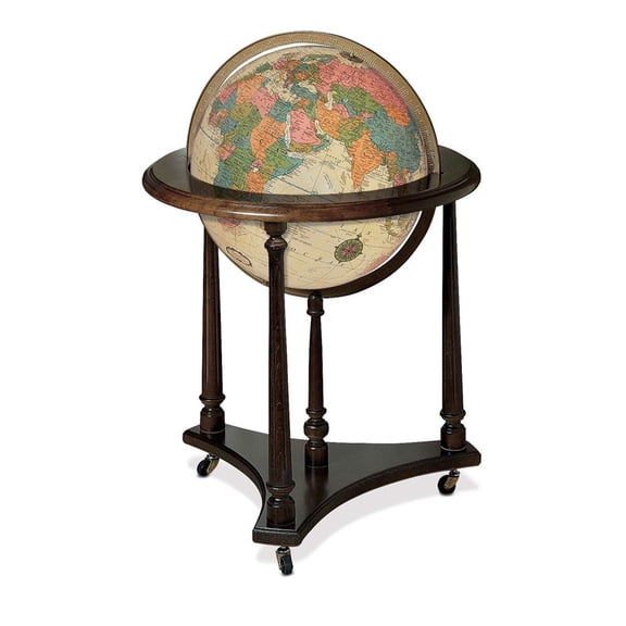 Lafayette 16 Antique Illuminated Floor Globe Premium Heirloom Decorative Ball for Home, Office, Library & Showroom STEM Educational Tool & Gift Made in USA