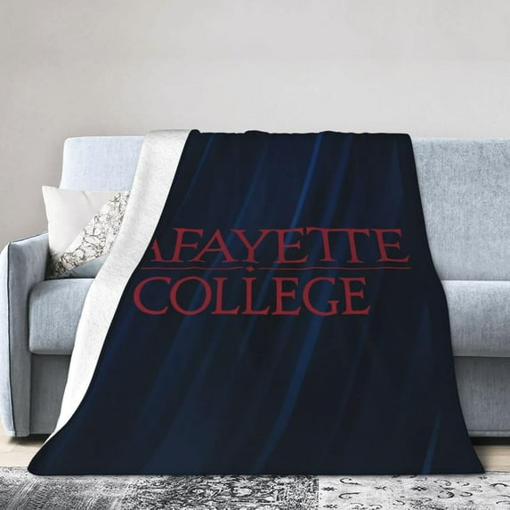 Lafayette College Logo Fleece Blanket, Very Soft Microfiber Flannel Blanket for Couch Warm and Cozy for All Seasons