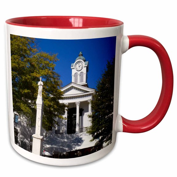 3drose, Lafayette County Courthouse, Oxford, Mississippi - Us25 Dfr0041 - David R. Frazier, 15oz Two-tone Red Mug