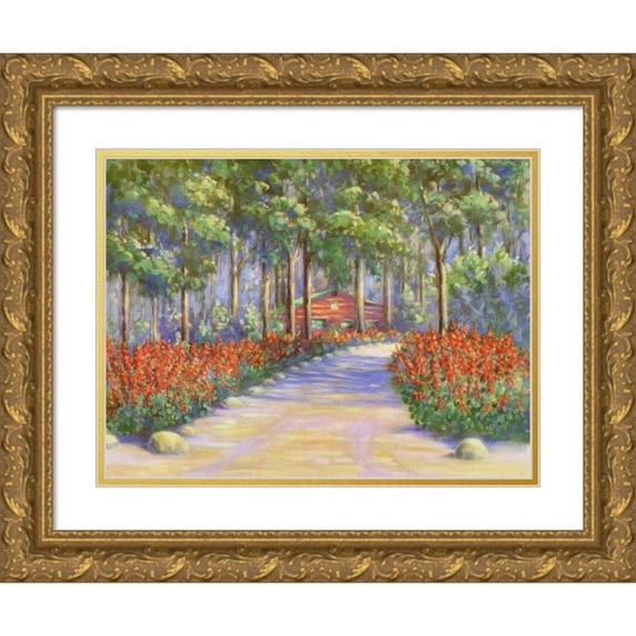 Lafayette F. Cargill 14x11 Gold Ornate Wood Frame and Double Matted Museum Art Print Titled - Salvia (1937)