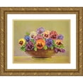 thumbnail image 1 of Lafayette F. Cargill 24x19 Gold Ornate Framed and Double Matted Museum Art Print Titled - Pansy (1937), 1 of 4