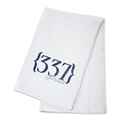 Lafayette, Louisiana, 337 Area Code (Blue) (100% Cotton Tea Towel, Decorative Hand Towel, Kitchen and Home)