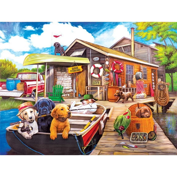 Lafayette Puzzle Factory Gone Fishin' By Artist Corinne Ferguson 1500 Piece Jigsaw Puzzle