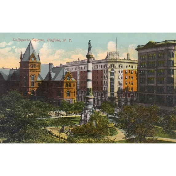 Lafayette Square, Buffalo, New York State, Usa Print By Mary Evans Grenville Collins Postcard Collection