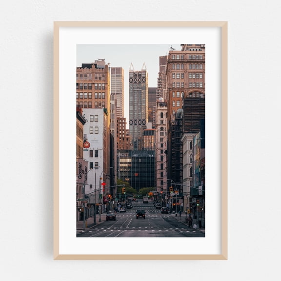 Lafayette Street, Soho - Manhattan New York Photography Cityscape Architecture Street Photography Skyline Travel Poster Vintage Oak Framed Wall Art Print 5 x 7 inches
