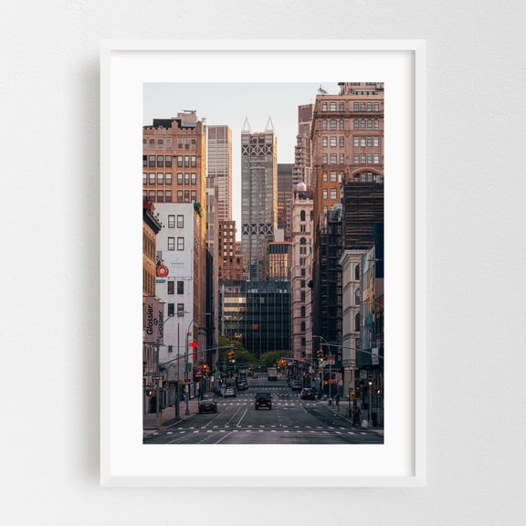 Lafayette Street, Soho - Manhattan New York Photography Cityscape Architecture Street Photography Skyline Travel Poster Vintage White Framed Wall Art Print 5 x 7 inches
