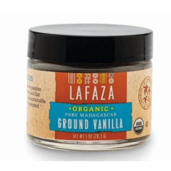 Lafaza Organic Pure Madagascar Bourbon Ground Vanilla 1 oz Pack of 2