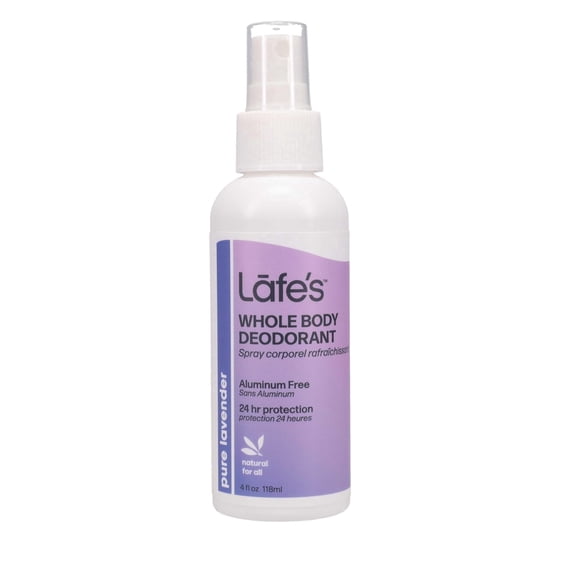 Lafes Natural Whole Body Deodorant Spray, Pure Lavender Scent, 4 oz