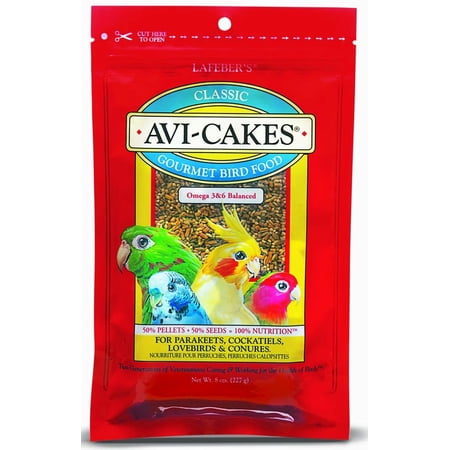 Lafeber Avi-Cakes Classic Gourment Bird Food 8 oz Nutritious Foraging Fun