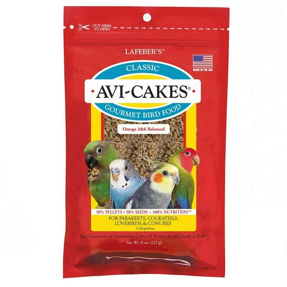 Lafeber Avi-Cakes Classic Gourment Bird Food 8 oz Nutritious Foraging Fun