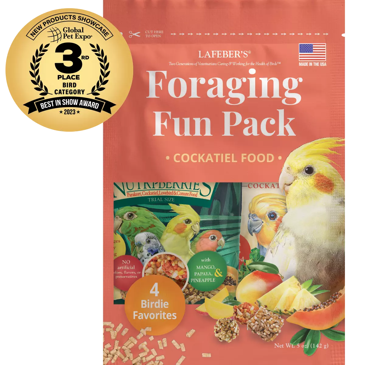 Lafeber Cockatiel Foraging Fun Pack Nutri-berries Parrot Bird Food Bird Treats