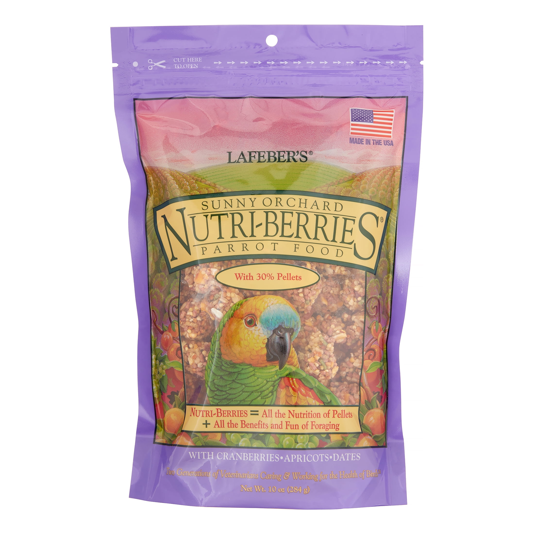 LAFEBER COMPANY Lafeber Nutri-Berries Sunny Orchard Parrot Bird Food, 10 Oz