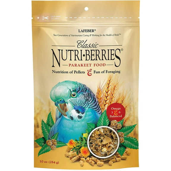 Lafeber's Classic Nutri-Berries Nutritional Pellet Parakeet Bird Food 10-Ounces