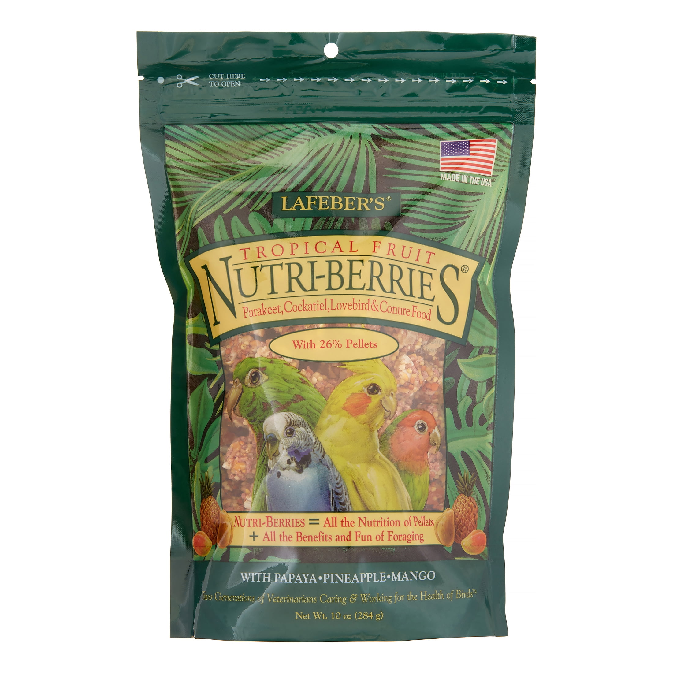 LAFEBER COMPANY Lafeber Tropical Fruit Nutri-Berries Bird Food 10 oz Nutritious Foraging Fun