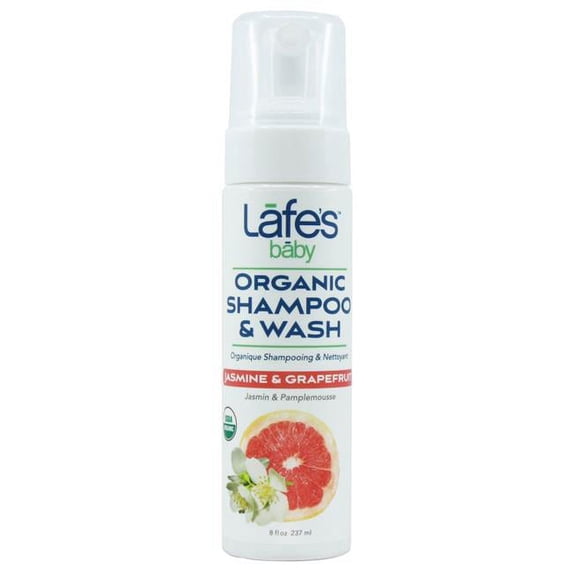 Lafes Natural Bodycare 348057 Organic Jasmine & Grapefruit Shampoo & Wash, 8 oz - 24 per Case