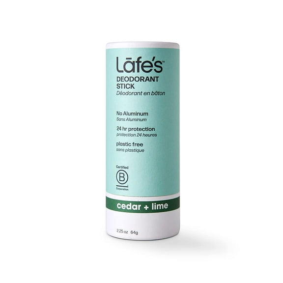 Lafes Natural Deodorant Stick 24 Hour Protection Cedar And Lime, 2 25 Oz