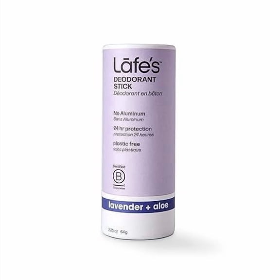 Lafes Natural Deodorant Stick, Lavender & Aloe Scent, 2.25 oz