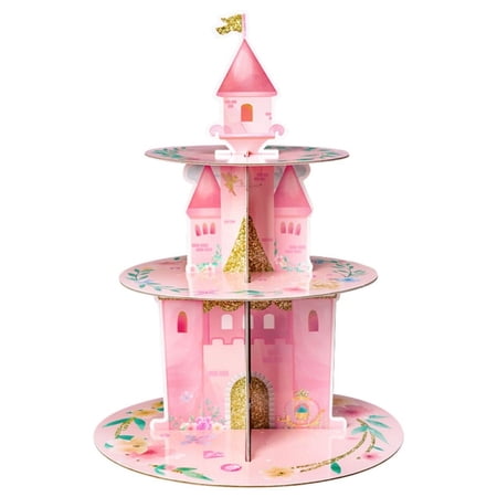 Laffact Princess Theme Cake Stand,Watercolor,1 Count,3 Tier