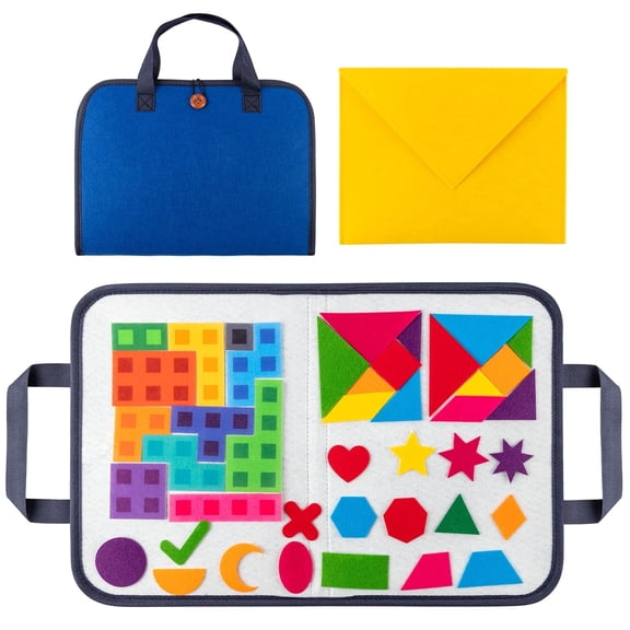 Laffact 45 piece Portable Graphics Felt Storyboard Set, Family Interactive Puzzle Game