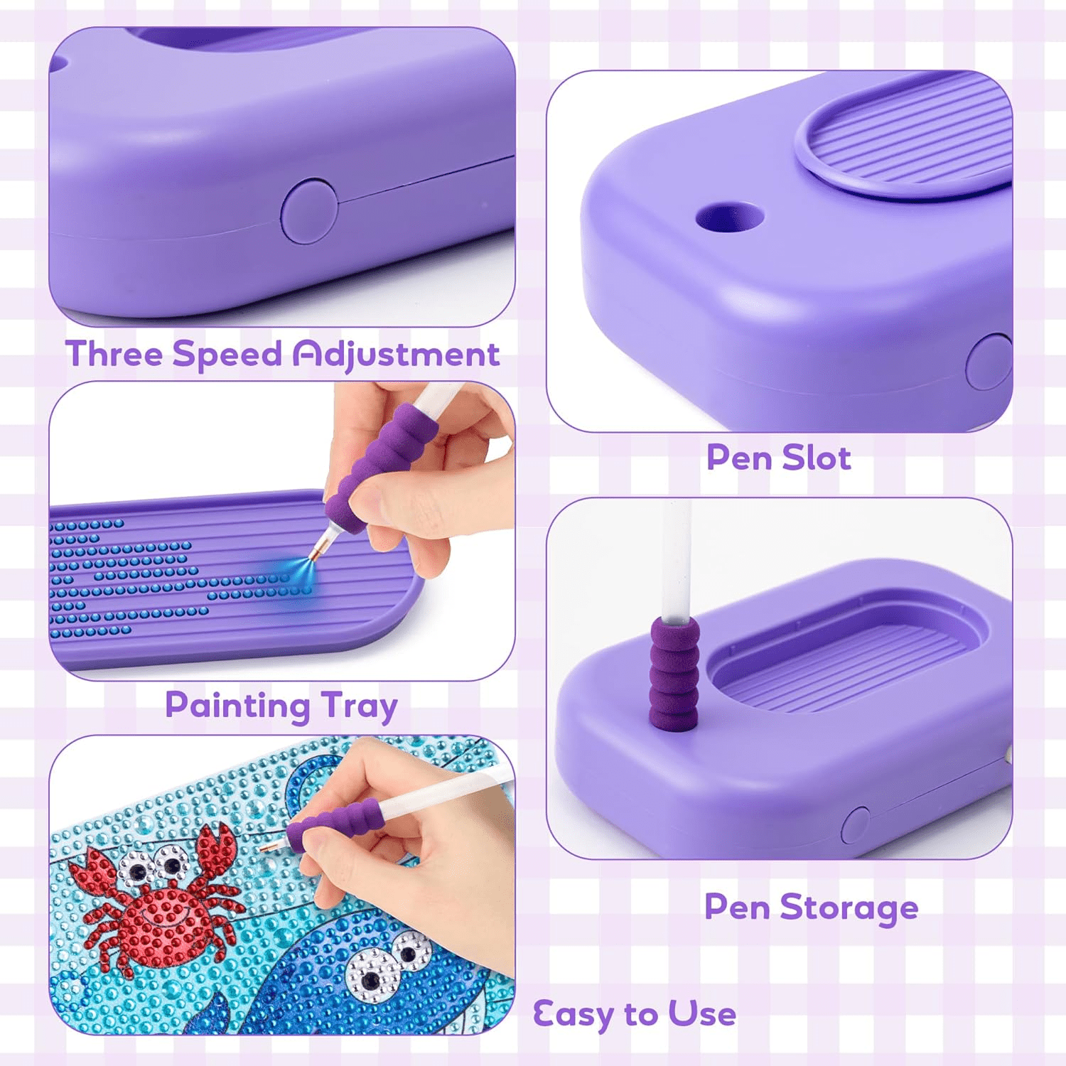 Laffact Adult Electric Pen Set Vacuum Style Art Drawing Pens,Not Included Batterys and Plug,Violet