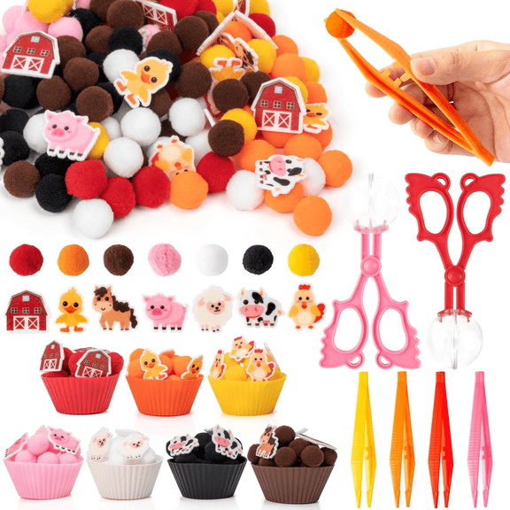 Laffact Farm Animals Counting Sorting Sensory Set For Christmas Present Class Game Teaching Aids