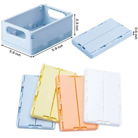 Laffact 4pcs Foldable Plastic Storage Baskets, Danish Pastel Aesthetic Baskets,