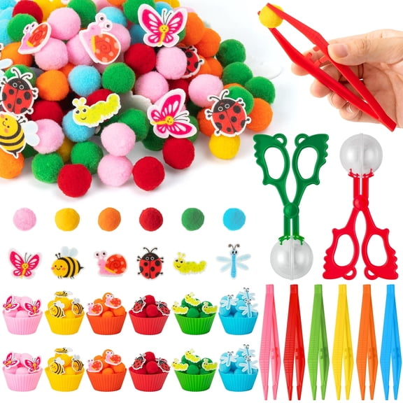 Laffact Spring Insect Counting and Sorting Toy,Color Recognition Training Toy321pcs