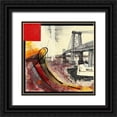 thumbnail image 1 of Laffargue, Caroline 26x26 Black Ornate Wood Framed with Double Matting Museum Art Print Titled - Walk Over East River I, 1 of 4