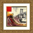 thumbnail image 1 of Laffargue, Caroline 26x26 Gold Ornate Wood Framed with Double Matting Museum Art Print Titled - Walk Over East River I, 1 of 4