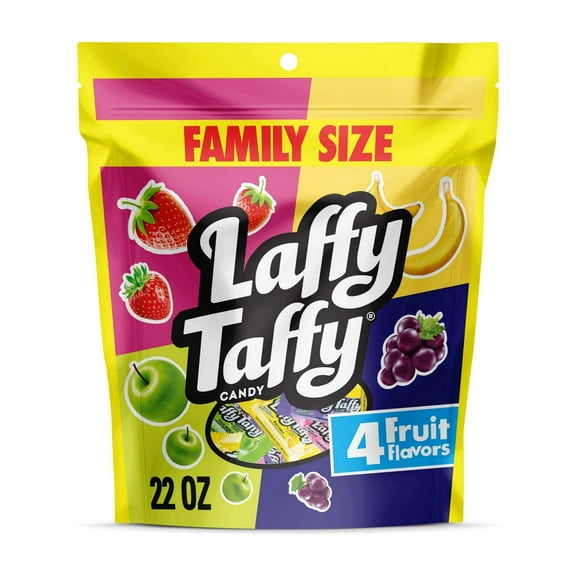 Laffy Taffy Assorted, Mini Bars, Chewy Candy in a Variety of Fruity Flavors, 22 oz Bag - 3 Pack