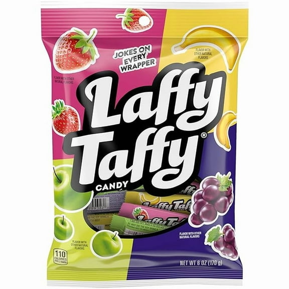 Laffy Taffy Candy, Assorted Fruit Flavors, Individually Wrapped Mini Bars, 6 Ounce Bag ( Pack of 2 )