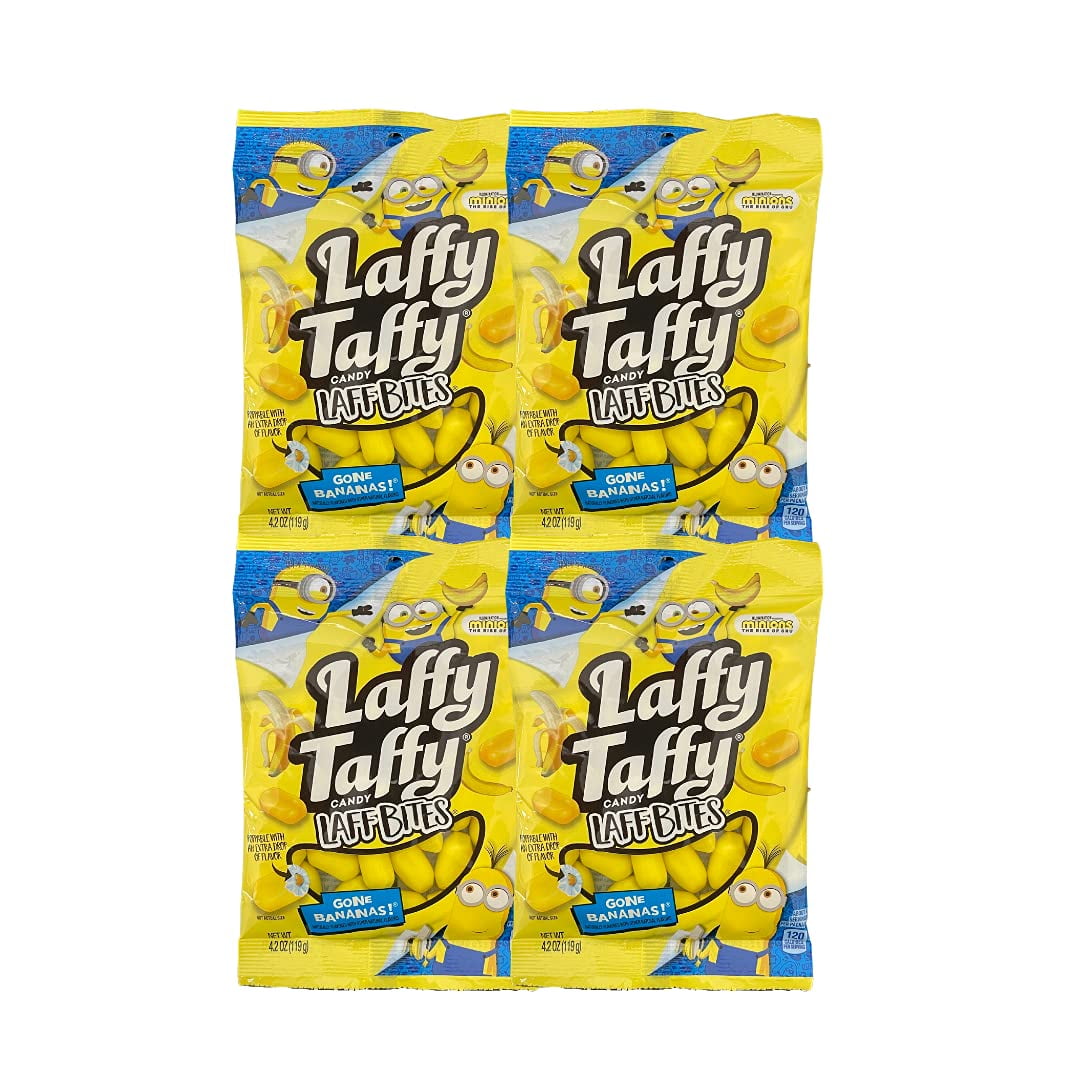 Laffy Taffy Candy Laff Bites, Gone Bananas (Pack of 4)