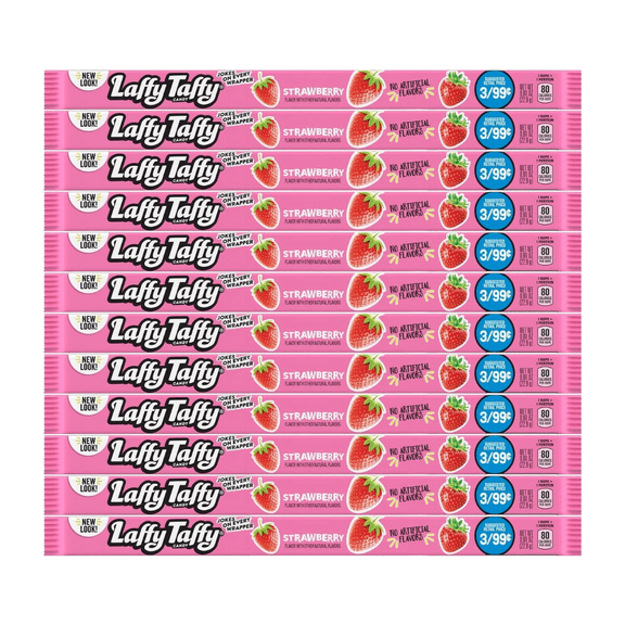 Laffy Taffy Ropes, Strawberry Candy, Individually Wrapped, 0.81 oz, 12-Pack  Soft and Chewy Taffy, Fun for Snacking, Parties, and Gifting