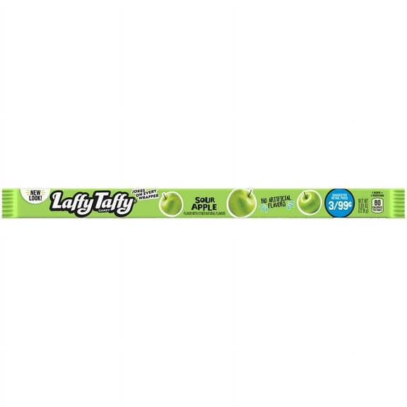 Laffy Taffy Sour Apple Rope Chewy Candy 0.81oz (Box of 24)