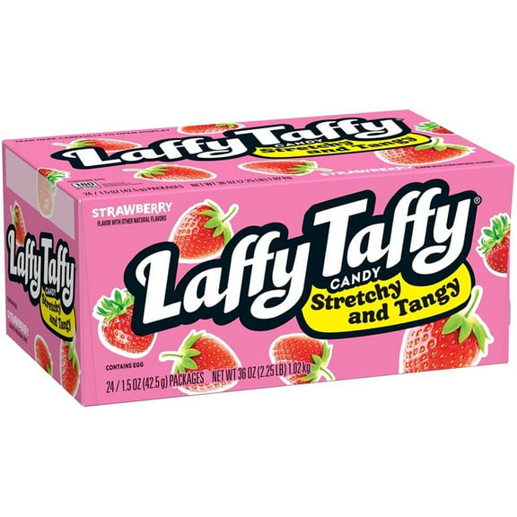 Laffy Taffy Stretchy & Tangy Strawberry, 1.5 Ounce, Pack of 24
