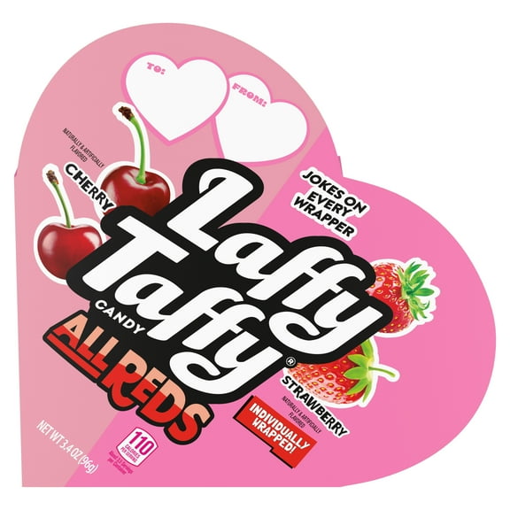 Laffy Taffy Valentines All Reds, Heart Shaped Box, 3.4 oz