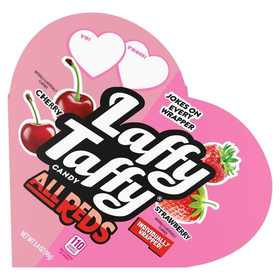 Laffy Taffy Valentines All Reds, Heart Shaped Box, 3.4 oz