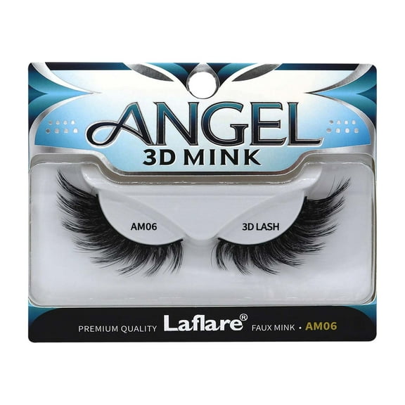 Laflare 3D ANGEL MINK False Eyelashes, Soft and Wispy, Double-Layered Reusable.