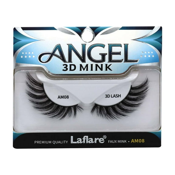 Laflare 3D ANGEL MINK False Eyelashes, Soft and Wispy, Double-Layered Reusable.