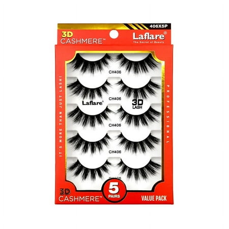 Laflare 3D Cahsmere False Eyelashes,Ultra soft & Cruelty free 5 Pairs