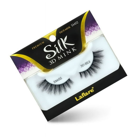 Laflare 3D SILK MINK Premium Faux Mink Eyelashes, Cat Eyes, Wispy, Fluffy, Soft as Mink, Multi-layered False Lashes