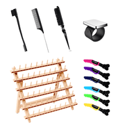 Laflare Braiding Hair Rack, Hair Extention Holder, PP Braid Rack. Wood Color with Gift